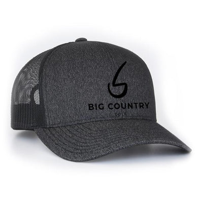 Big Country 6 Panel Retro Trucker - Black Heather/Black