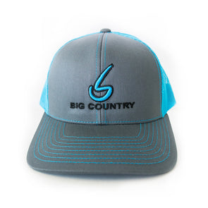 Big Country 6 Panel Retro Trucker - Graphite/Neon Blue