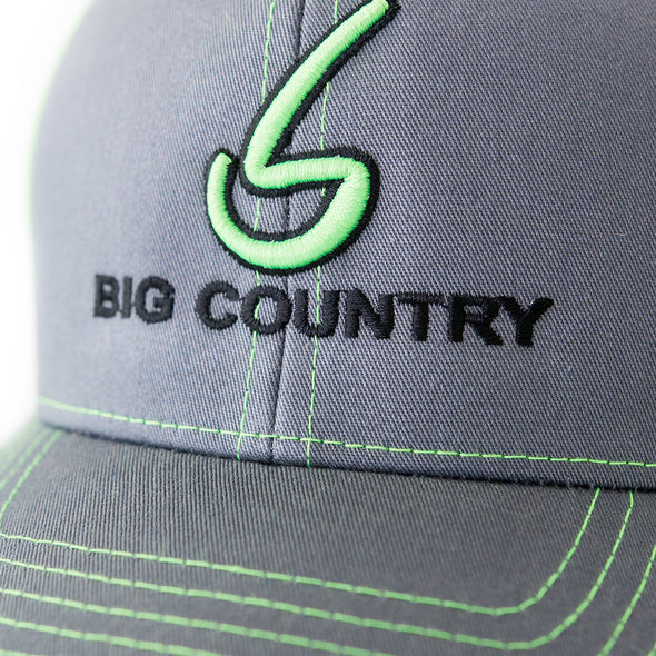 Big Country 6 Panel Retro Trucker - Graphite/Neon Green