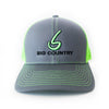 Big Country 6 Panel Retro Trucker - Graphite/Neon Green
