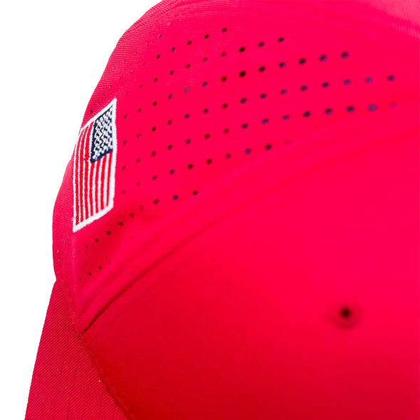 Perforated Performance Cap - USA Red